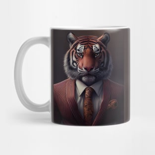 Adorable Tiger Wearing a Suit: Cute Wildlife Animals Mug